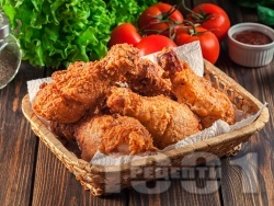 Пържени пилешки бутчета, панирани в брашно в еърфрайър (Air Fryer, въздушен фритюрник) - снимка на рецептата